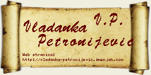 Vladanka Petronijević vizit kartica